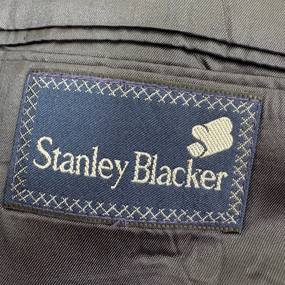 Stanley Blacker Mens‎ 50R Navy Blue 100% Wool Blazer Gold Crest Button USA Made
